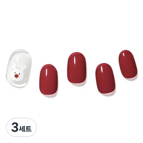 데싱디바 글레이즈 네일스티커 세트, 해피 루돌프, 3세트