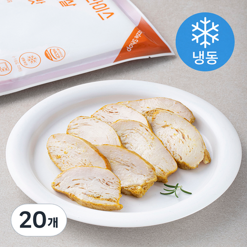 다즐샵 스팀 슬라이스 닭가슴살 카레맛 (냉동), 100g, 20개