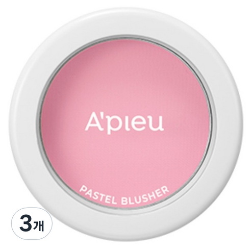 어퓨 파스텔 블러셔, PK10 Berry Pink, 3개