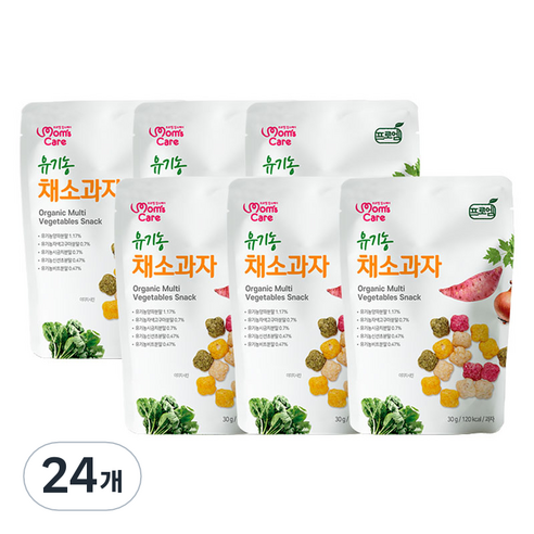 MomsCare 프로엠 맘스케어 유기농 채소과자, 채소맛, 30g, 24개
