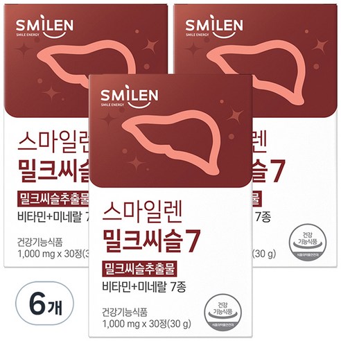 스마일렌 밀크씨슬7 건강식품, 30정, 6개