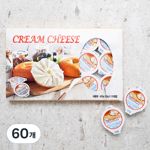 위스콘신 크림치즈, 28g, 15개입, 4개