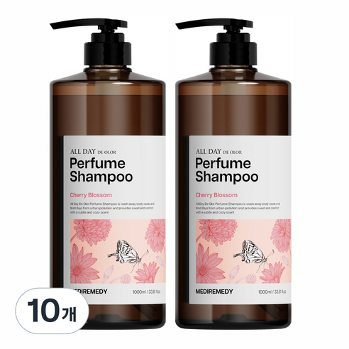 메디레머디 올데이 데오르 퍼퓸 샴푸 체리블라썸, 10개, 1000ml