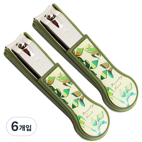 세븐스타 디자인 손톱깎이, 그린, 6개