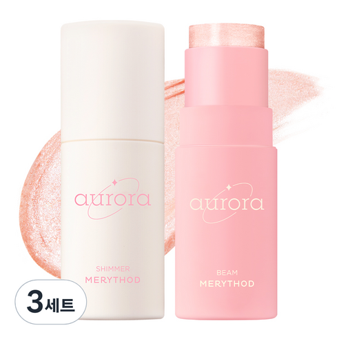 메리쏘드 오로라 하이라이터 7g x 2종 세트, 01 쉬머, 02 빔, 3개