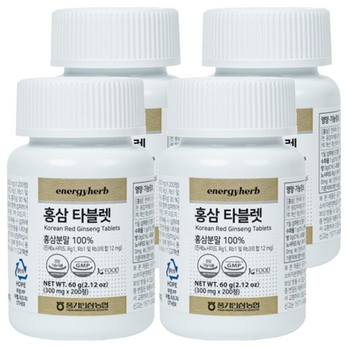 농협 에너지허브 홍삼 타블렛 60g, 4개, 200정