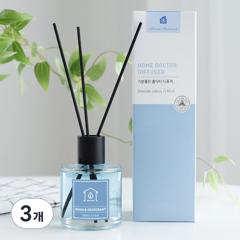 더허브샵 기분좋은 홈닥터 디퓨저, 오션/벚꽃향, 140ml, 3개