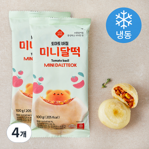 낭만부부 토마토바질 미니달떡 (냉동), 100g, 4개, 2개입