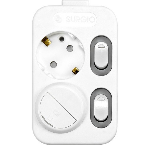 써지오 개별형 안전멀티탭 2구 16A + 안전커버, 5m, 1개