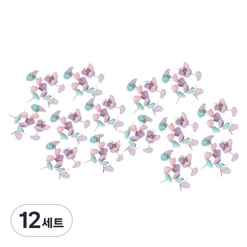 문구담 귀여운 하트모양 압정 마카롱, 50개입, 12세트