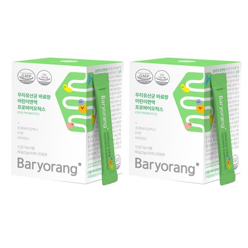 바료랑 우리유산균 어린이면역 프로바이오틱스, 60g, 2개
