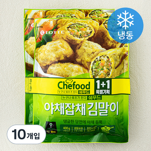 쉐푸드 야채잡채 김말이 (냉동), 400g, 10개입