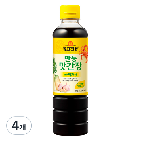 몽고간장 만능맛간장 국 찌개용, 500ml, 4개
