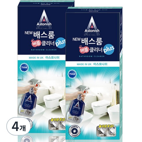 아스토니쉬 NEW 베스룸 버블 클리너 plus, 750ml, 4개