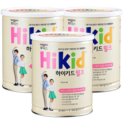 일동후디스 하이키드 밀크 영양식, 600g, 3캔