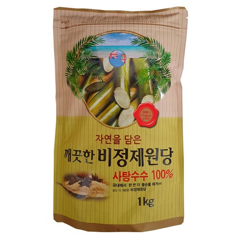 깨끗한 비정제원당, 1kg, 1개