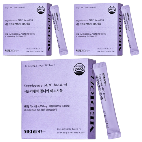 메디온 정품 서플리케어 엠디씨 이노시톨 4000mg 엽산 비타민B 153g