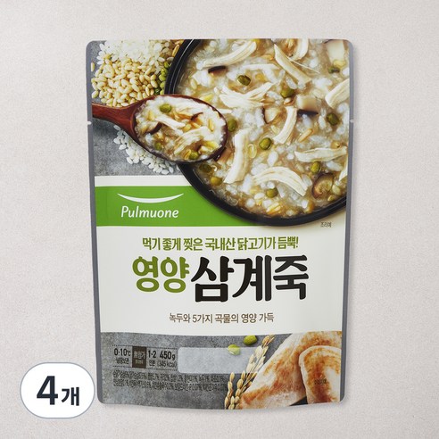 풀무원 영양 삼계죽 (냉장), 450g, 4개