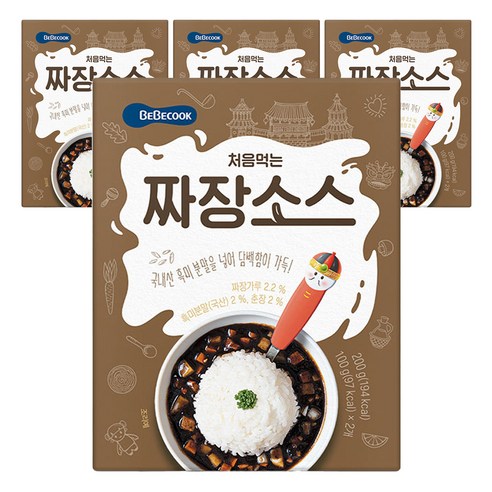 베베쿡 처음먹는 덮밥 소스, 짜장, 200g, 4개