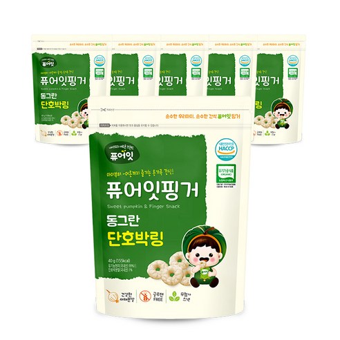 퓨어잇 핑거 동그란 야채링 40g, 단호박, 6개
