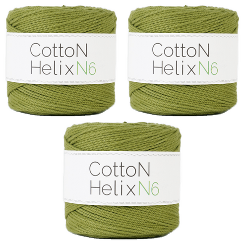 쎄비 코튼 헬릭스 N6 뜨개실 150g, 621 올리브, 3개