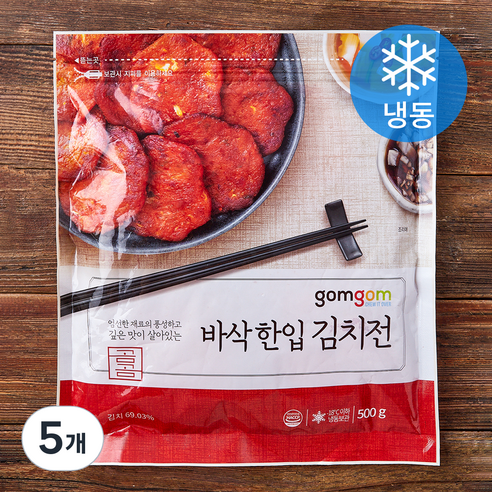 곰곰 바삭 한입 김치전 (냉동), 500g, 5개