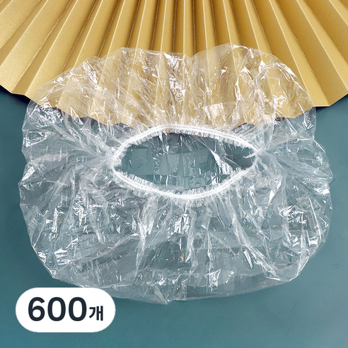 일회용 비닐 헤어캡, 투명, 600개