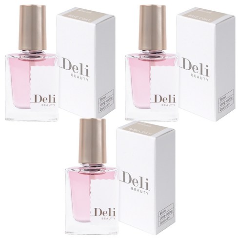 델리뷰티 루어인무드 롱롱 베이스코트, 투명핑크, 10ml, 3개