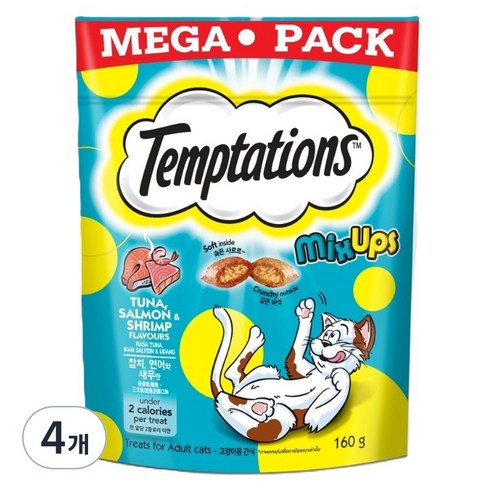 템테이션 고양이 믹스업, 혼합맛(참치/연어/새우), 75g, 4개