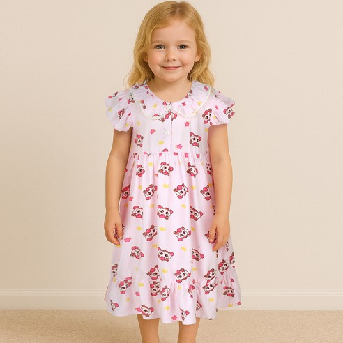 꿈결처럼 부드러운 밤, 사랑스러운 티니핑과 함께하는 레이온 파자마 원피스 티니핑파자마