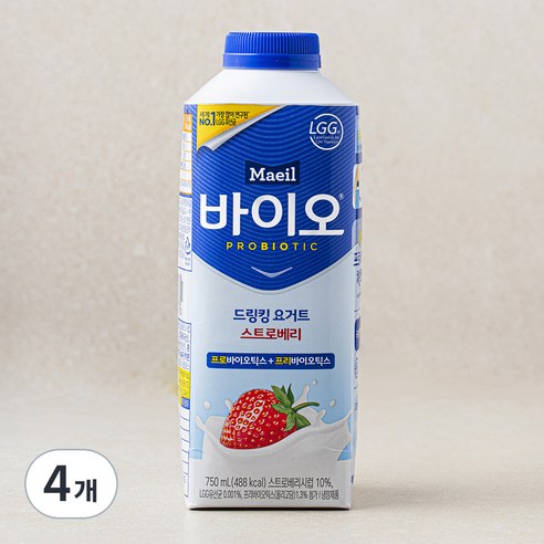 매일바이오 드링킹 요거트 딸기, 750ml, 1개입, 4개