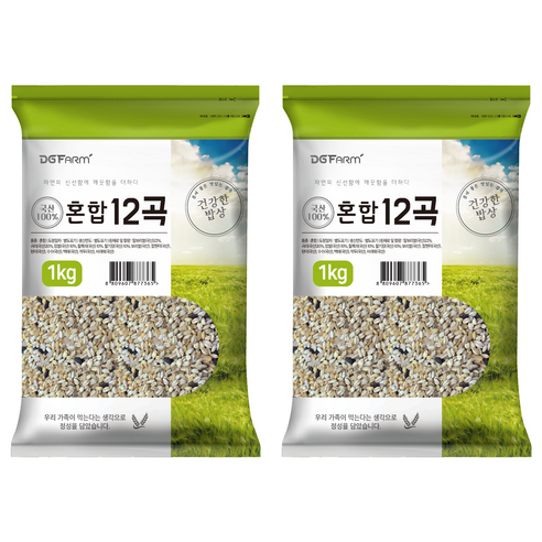 건강한밥상 국산 혼합 12곡, 1kg, 2개