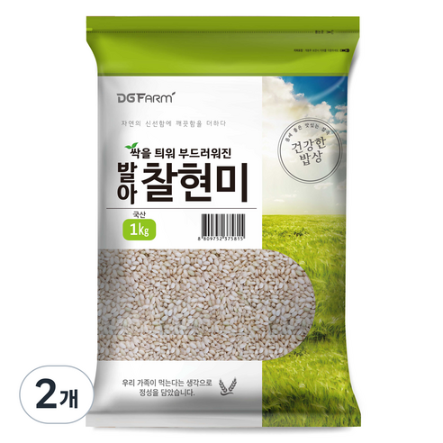 건강한밥상 발아찰현미, 1kg, 2개