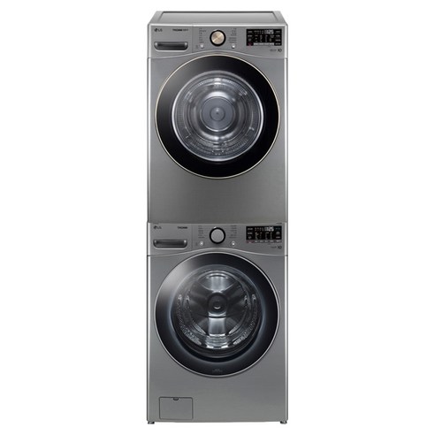 LG전자 트롬 드럼세탁기 21kg + 건조기 18kg F21VDSK-8VL 세트 방문설치, 스테인리스 실버