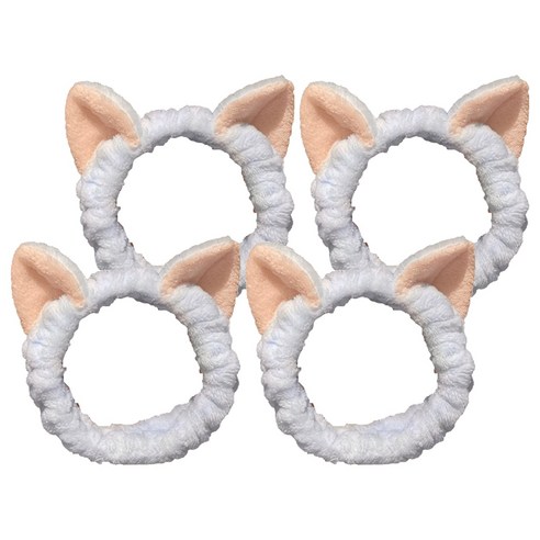 아이코어스 고양이 귀 야옹이 세안밴드, 블루, 4개