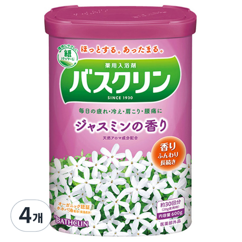 바스크린 입욕파우더 자스민, 600g, 4개