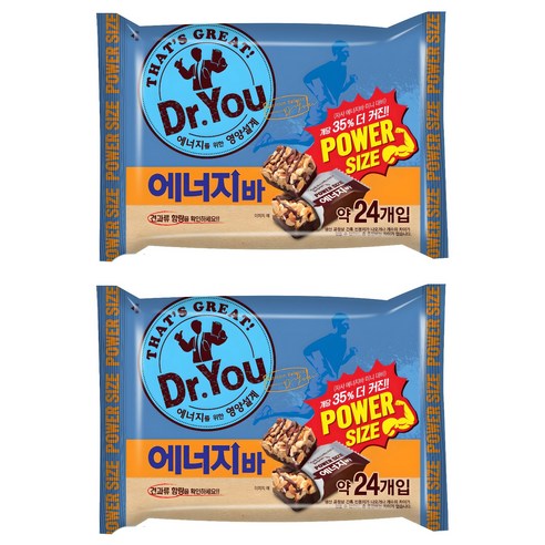 닥터유 에너지바 파워사이즈, 337g, 2개