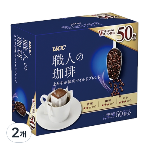 유씨씨커피 쇼쿠닝 드립 마일드 블렌드 커피, 7g, 50개입, 2개