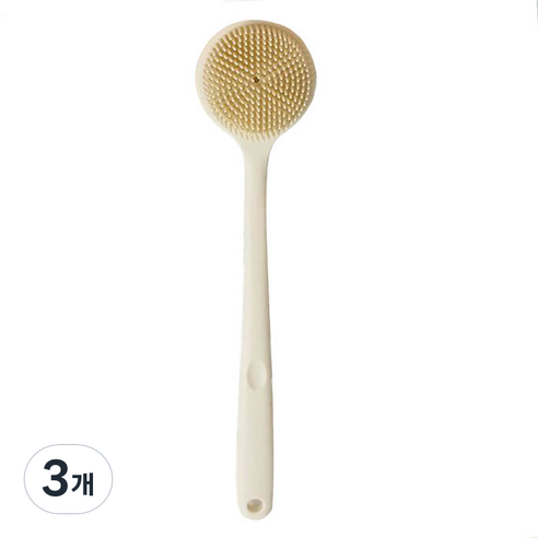 리빙공감 워시 실리콘 양면 바디 소프트 브러쉬, 아이보리, 3개, 1개입
