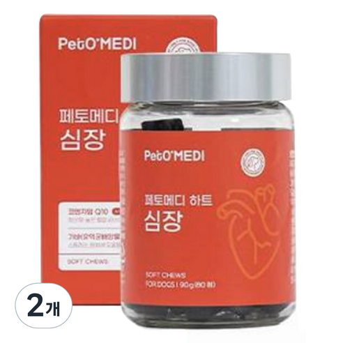 페토메디 강아지 영양제, 80정, 심장, 2개