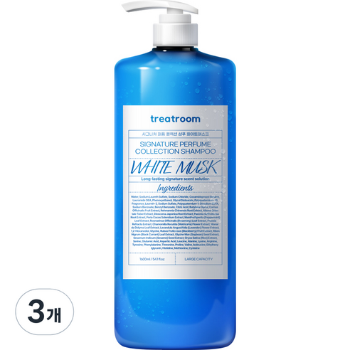 트리트룸 시그니처 퍼퓸 컬렉션 대용량 샴푸 화이트머스크향, 1600ml, 3개