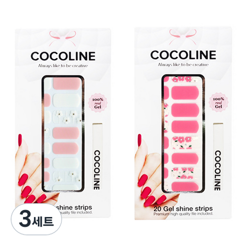 코코라인 붙이는 젤네일 스트립, COCO No 130, COCO No 140, 3세트