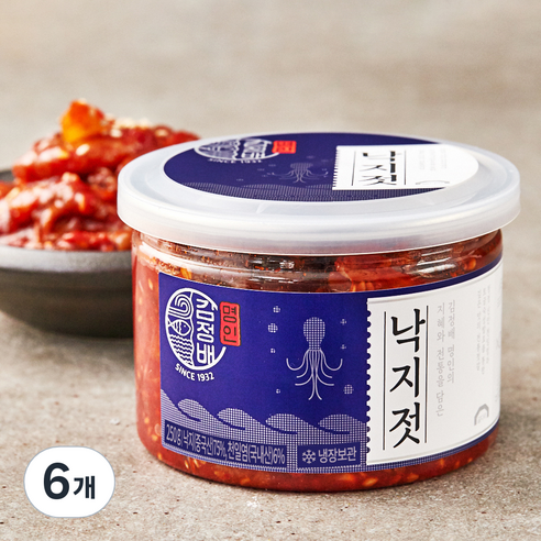 굴다리 김정배 명인젓갈 낙지젓, 250g, 6개