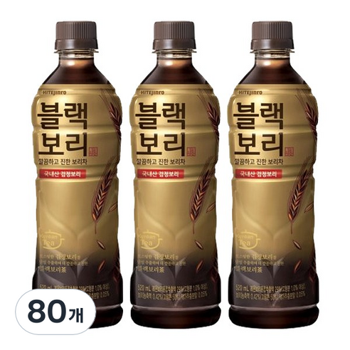 하이트진로 블랙보리 음료, 520ml, 80개