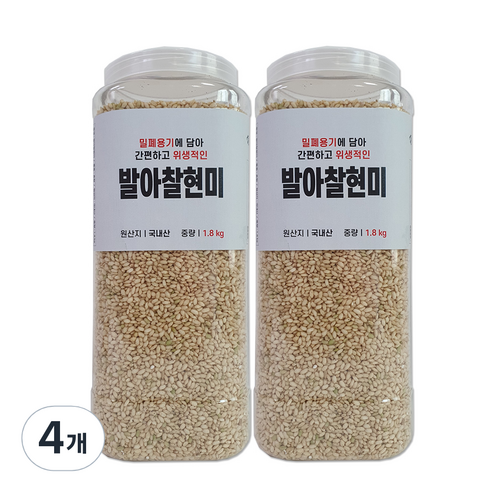 대한농산 통에담은 발아찰현미, 1.8kg, 4개