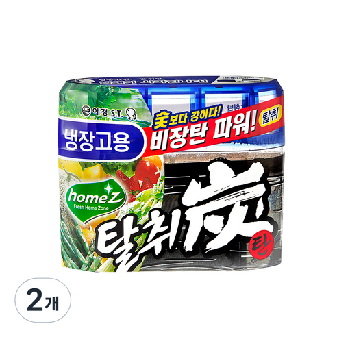 홈즈 냉장고용 탈취탄 본품, 140g, 2개