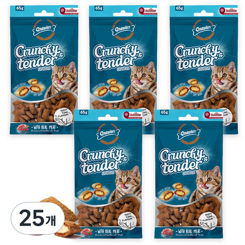 놀러즈 크런치 텐더 고양이 간식, 참치맛, 65g, 25개