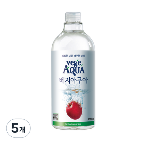 베지아쿠아 야채 과일 세정제, 1L, 5개