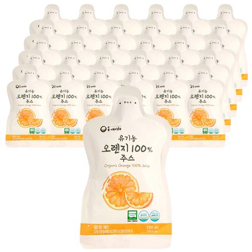 온네이쳐 유기농 오렌지 100% 주스, 100ml, 40개