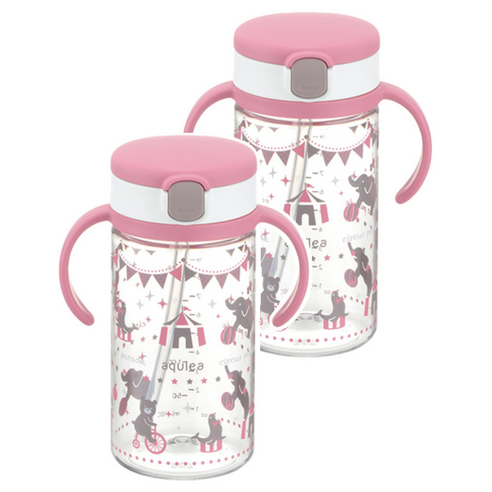 릿첼 AQ 빨대컵 320ml, 2개, 핑크